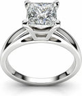 14K White Gold-Plated Lab-Grown Diamond Solitaire Engagement Ring