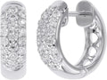 Sterling Silver Moissanite Hoop Huggie Earrings