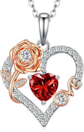 Sterling Silver Birthstone Heart Necklace