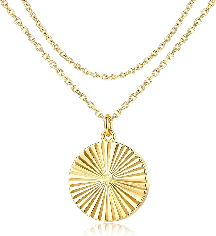 Gold-Tone Round Layered Necklace
