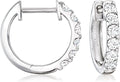 Sterling Silver Lab-Grown Diamond Hoop Huggie Earrings