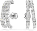 Rhodium-Plated Round Earrings