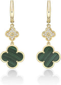 Gold-Plated Sterling Silver Cubic Zirconia Drop Floral Earrings