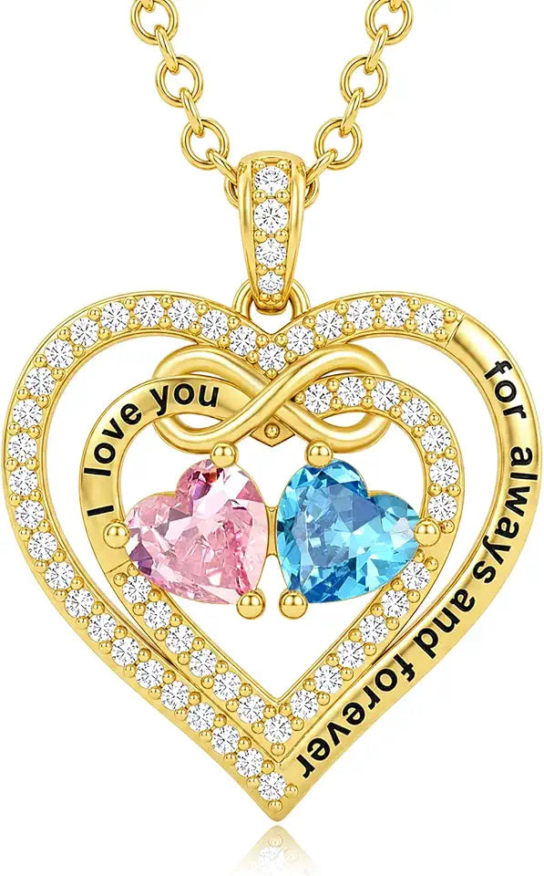 Gold-Tone Birthstone Heart Necklace
