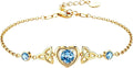 Gold-Tone Birthstone Heart Bracelet
