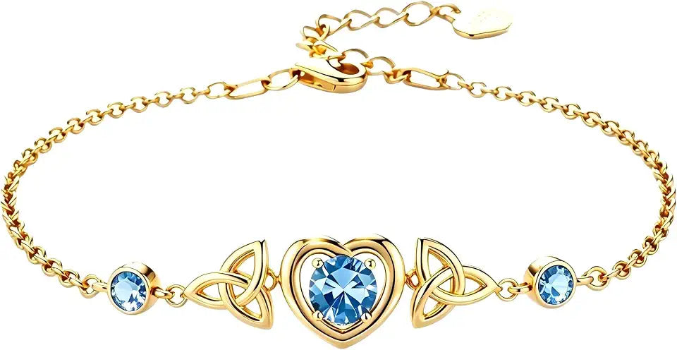 Gold-Tone Birthstone Heart Bracelet