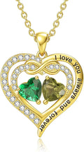 Gold-Tone Birthstone Heart Infinity Necklace