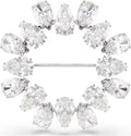 Rhodium-Plated Pear-Cut Brooch