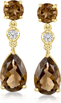 Gold-Tone Topaz Drop Earrings