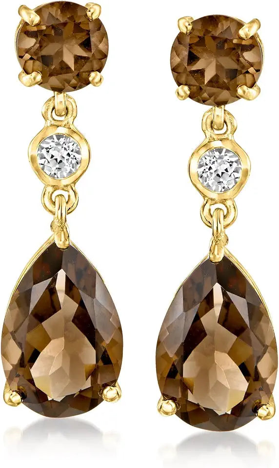 Gold-Tone Topaz Drop Earrings