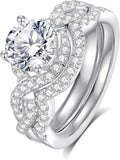 Sterling Silver Round Moissanite Engagement Ring
