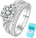 Sterling Silver Round Moissanite Engagement Ring