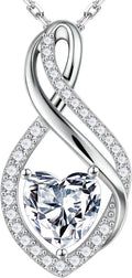 Sterling Silver Moissanite Infinity Necklace