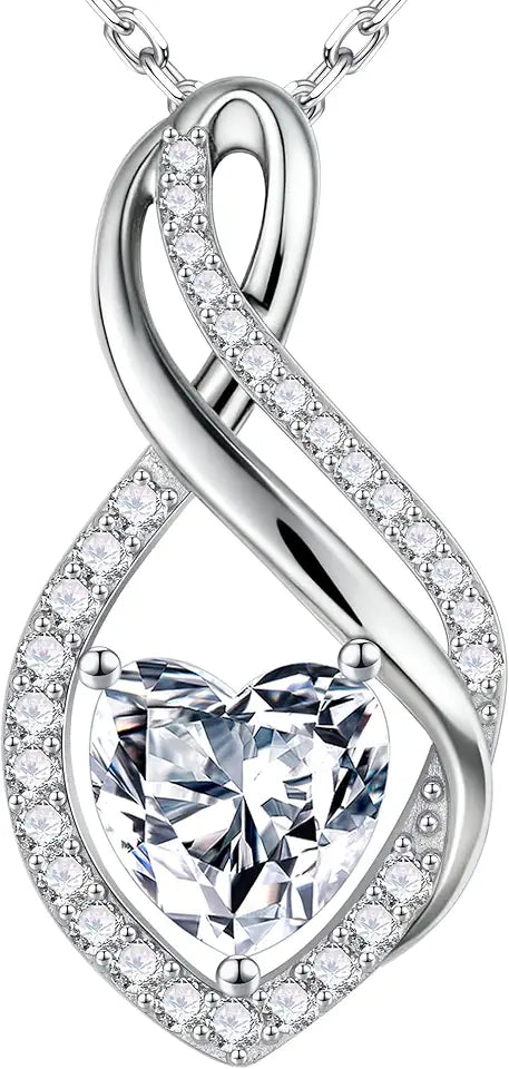 Sterling Silver Moissanite Infinity Necklace
