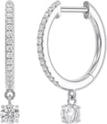 Round Lab-Grown Diamond Hoop Huggie Earrings