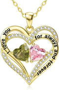 Gold-Tone Birthstone Heart Necklace