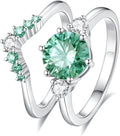 18K White Gold-Plated Sterling Silver Moissanite Engagement Ring