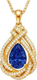 Gold-Tone Teardrop Birthstone Necklace