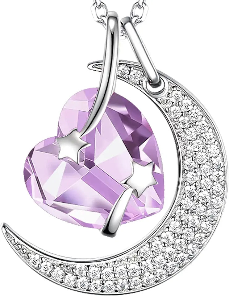 Sterling Silver Topaz Moon Necklace