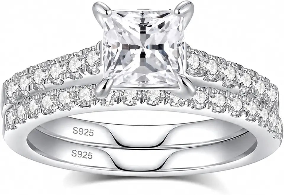 Sterling Silver Moissanite Engagement Ring