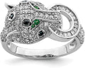 Rhodium-Plated Sterling Silver Cubic Zirconia Ring