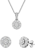 14K Gold-Plated Sterling Silver Round Lab-Grown Diamond Jewelry Set