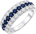 Rhodium-Plated Sterling Silver Moissanite Ring with Birthstone