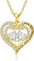 Gold-Tone Birthstone Heart Infinity Necklace