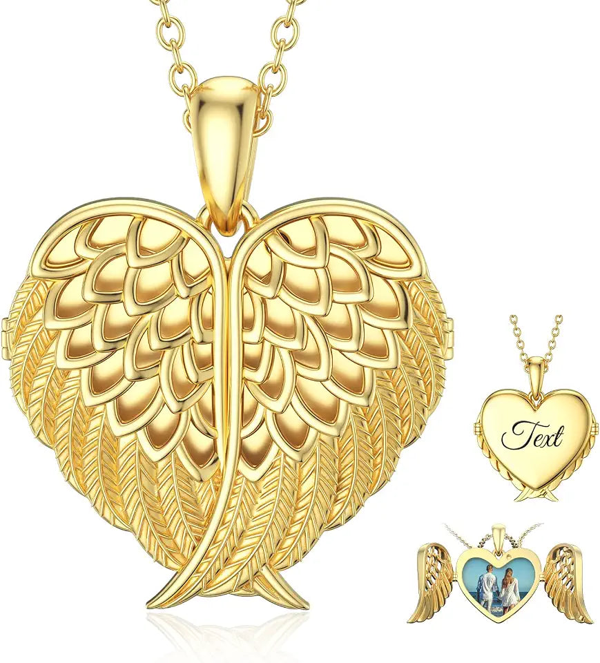 Gold-Tone Sterling Silver Locket Heart Necklace