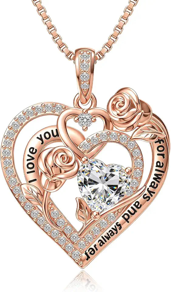 Gold-Tone Birthstone Heart Necklace