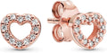 Gold-Tone Cubic Zirconia Stud Heart Earrings