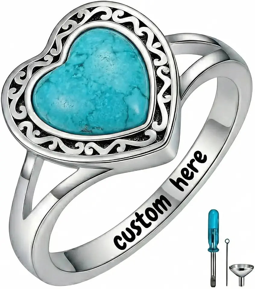 Sterling Silver Heart Memorial Ring