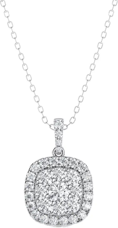 Round Halo Necklace
