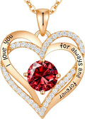 Gold-Tone Birthstone Heart Necklace