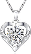 Sterling Silver Moissanite Heart Necklace