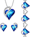 Sapphire Stud Heart Earrings with Birthstone