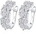 18K White Gold-Plated Sterling Silver Teardrop Hoop Earrings