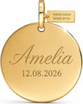 Gold-Tone Round Initial Necklace