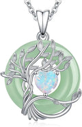 Sterling Silver Jade Necklace with Birthstone