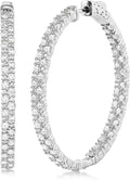 Moissanite Hoop Earrings, 40MM
