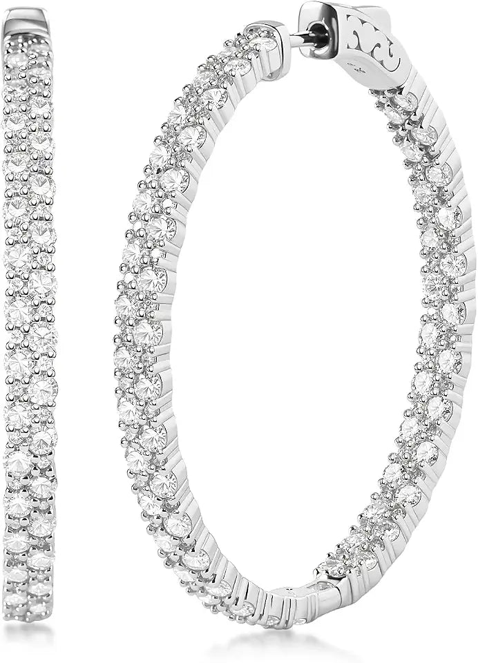 Moissanite Hoop Earrings, 40MM