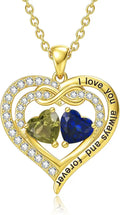 Gold-Tone Birthstone Heart Infinity Necklace