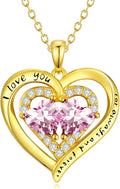 Gold-Tone Birthstone Heart Necklace