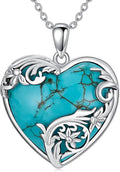 Sterling Silver Turquoise Heart Necklace