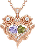 Gold-Tone Birthstone Heart Necklace