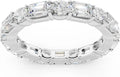 14K Gold-Plated Sterling Silver Oval Moissanite Wedding Band