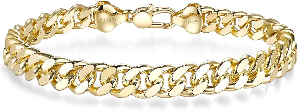 14K Gold-Filled Cuban Link Bracelet, 7mm
