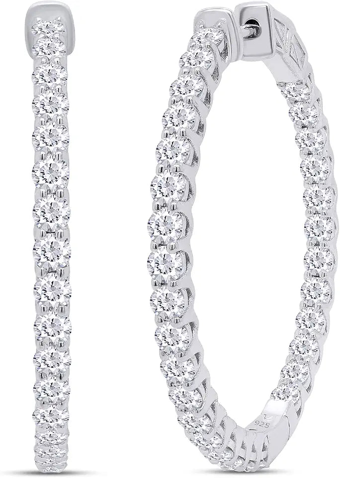 18K Gold-Plated Moissanite Hoop Huggie Earrings