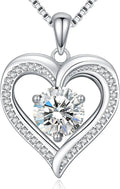 Sterling Silver Moissanite Heart Necklace