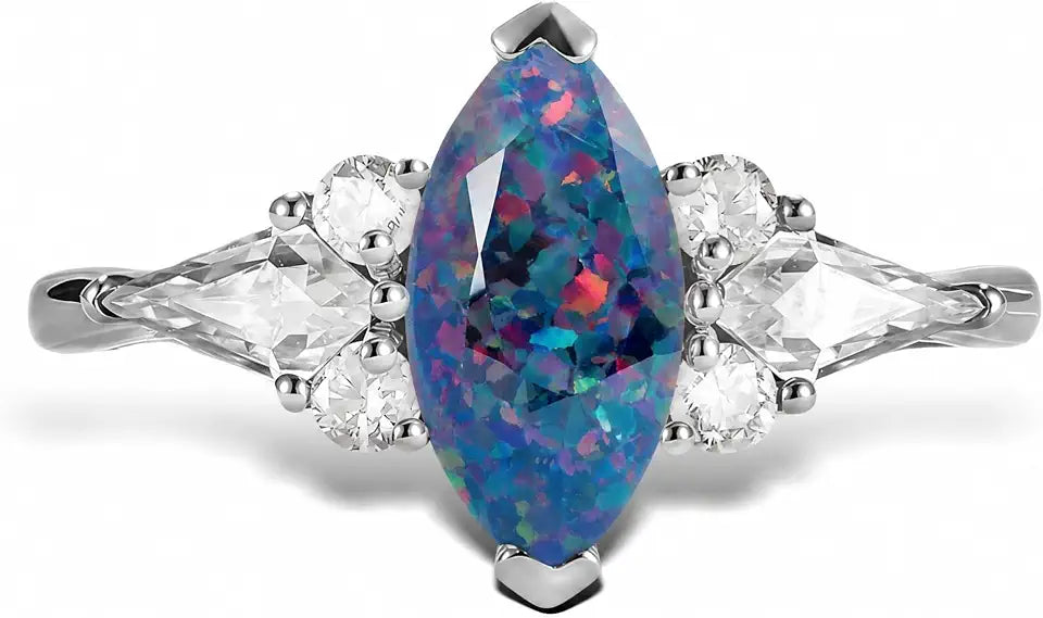 Gold-Tone Opal Engagement Ring